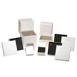 Cardboard Freezer Box POLARSAFE, 5-1/4" x 5-1/4" x 1"; with 196-Place Divider for PCR Tubes