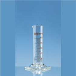 Grad. cylinder low f. SILBERBRAND-ETERNA, 25ml: 1ml, Boro 3.3, grad. in amber