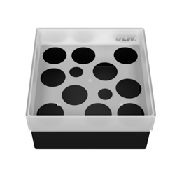 Freezer Box PP Black 10 Plus 2 wells 130x130x70mm