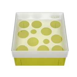 Freezer Box PP Yellow 10 Plus 2 wells 130x130x70mm