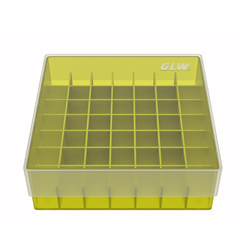 Freezer Box PP Yellow for 4.0ml Sample Vials or 6.0ml Mini Vials 49 well