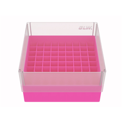 Freezer Box PP Pink for 3.6ml Cryo Tubes 81 well