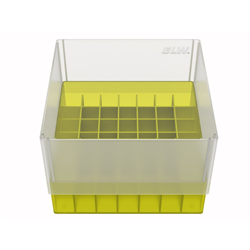 Freezer Box PP Yellow for 10ml Sample Vials 49 well