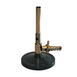 Bunsen Burner 11mm. OD., 135mm, w rotatable air regulator & gas inlet tube with stopcock/ EA