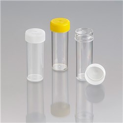 Container 30ml PC Non Sterile Flat bottom Unlabelled / PK 900 (lids ordered sep TECP8027C-04)