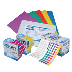 Labels Cryogenic POLARSAFE Green Dots for .5 - 1.5mL tubes, 9.5mm /Roll 1000