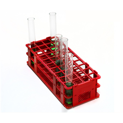 Rack Test Tube No Wire RED Holds 20mm Tubes 40 Places 4x10 Rows / EA