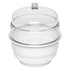 Dessicator Space-saver polycarbonate/polypropyene desiccator 0.31 cu. ft.plate dia. 23cm /EA