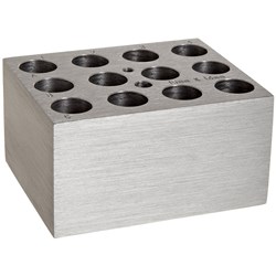 Block Holds 12 x 15mm or 16mm Test Tubes / EA
