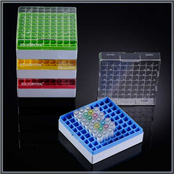 Freezer Box Polycarbonate 100 place for Cryovials 0.5-2.0ml (Liquid Nitrogen Compatible) / Each