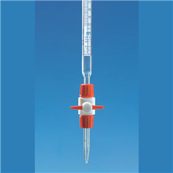 Compact burette, PTFE, stopcock BB AS, 10ml, 0.02 ml, Boro 3.3, Schellbach