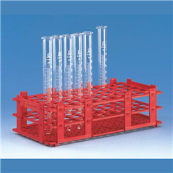 Test tube rack, PP, red, 265x126x88mm f. 21 tubes to dia. Autoclavable, 30mm / EA