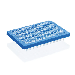 PCR Plate, 96-Well, 0.2mL, Rigid, PC/PP, Std Prof, Blue, Clr Well, Semi-Skrtd, BIO-CERT® PCR / PK 50