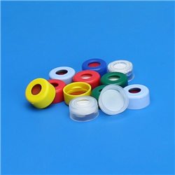 11mm Red Snap Cap, PTFE/Silicone Lined / PK 100