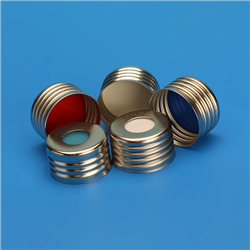 18mm Silver Magnetic (Metal) Closure with 0.060" Blue PTFE/Silicone Liner (Shore A 45) / PK1000
