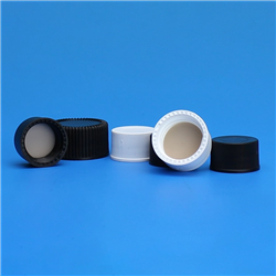 Solid Top, Black Polypropylene Cap, PTFE/F217 Lined / PK 1000