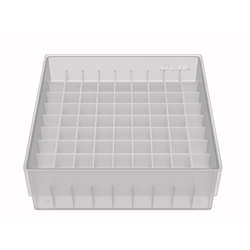 Freezer Box PP Natural for 1.5, 2.0ml Cryo Tubes 81 well