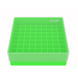 Freezer Box PP Light Green for 1.5, 2.0ml Cryo Tubes 81 well