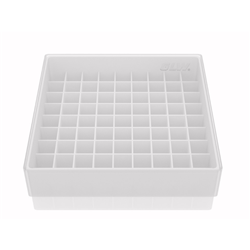 Freezer Box PP White for 1.5, 2.0ml Cryo Tubes 81 well
