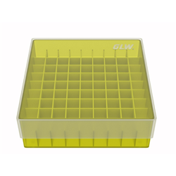 Freezer Box PP Yellow for 1.5, 2.0ml Cryo Tubes 81 well