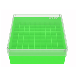 Freezer Box PP Light Green for 1.5, 2.0ml Cryo Tubes 52mm H 81 well