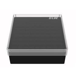 Freezer Box PP Black for 1.5, 2.0ml Cryo Tubes 52mm H 81 well