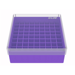 Freezer Box PP Violet for 1.5, 2.0ml Cryo Tubes 52mm H 81 well