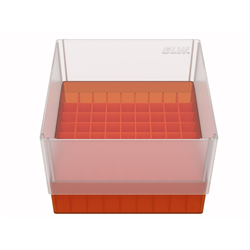 Freezer Box PP Red for 5.0ml Cryo Tubes 81 well