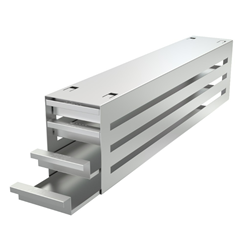 Freezer rack SSteel drawer 4x3 pl. for slide boxes 540x141x96mm