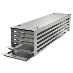 Freezer rack SSteel drawer 6x6 pl. for microtest plates 540x134x135mm