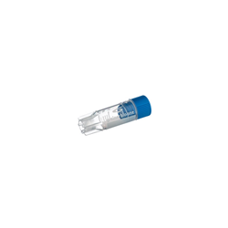 Cryovial, 1 mL, PP, Int. thread Blue screw cap, Skirted conical bottom, Ster, D/Rnase- /PK 100