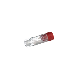 Cryovial, 1 mL, PP, Int. thread Red screw cap, Skirted conical bottom, Ster, D/Rnase- /PK 100