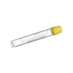 Cryovial, 4 ml, PP, Ext. thread Yel. screw cap, Skirted round bottom, Ster, D/Rnase- /PK 50