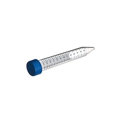 17C1Tube, 15 ml, PP, 17/120 mm, natural, NO CAP blue grad, writing area, non-sterile / PK 1400