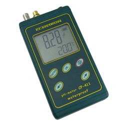 Hand held pH/mV meter CP-411, in carry case with temperature sensor & IJ40A pH probe / EA