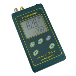 Hand held pH/mV meter CP-411, in carry case with temperature sensor but w/o proble/ EA