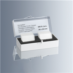 Cover glasses No. 1, 24x24 mm / PK 1000 (5x200 pcs./hinged-lid box)