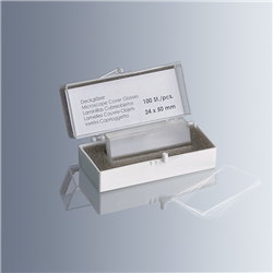 Coverslip No.1 24x60mm hinged lid boxes / PK 1000 (10x100)