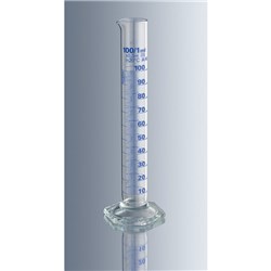 Graduated cylinders, 10ml borosilicate glass 3.3, Cl.A, tall shape, w spout, hex base / EA