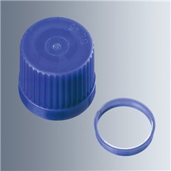 Reagent bottle pouring ring GL45 blue PK 10