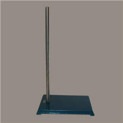 RETORT STANDS 32 x 17 cm. base, with a 90 cm. long rod