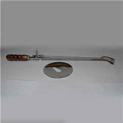 CRUCIBLE TONGS with RADIATION SHIELD made of 18/8 stainless steel, 420mm to shield