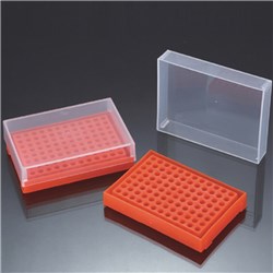 Rack PCR 96 well with natural lid Assorted colours / PK 5