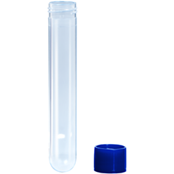 Tube 13 ml, 101 x 16.5 mm, PP, with enclosed BLUE cap /PK 1000