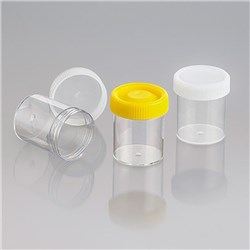 Container 70ml PP labelled, Yellow Capped, Gamma Sterile / PK 550
