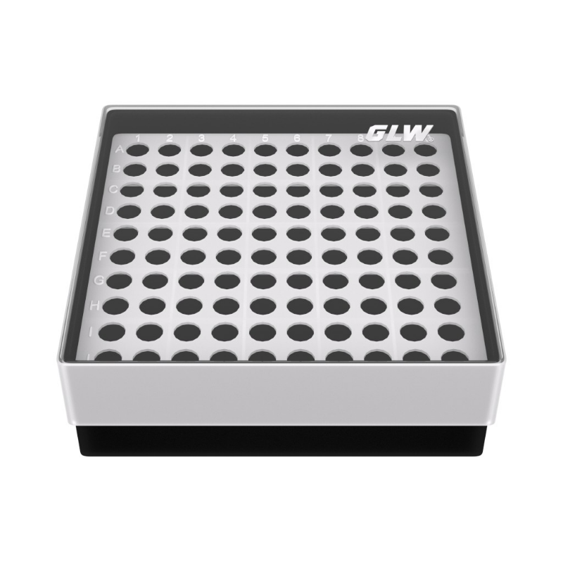 100Well PP Freezer Box PP Black for 0.5ml Test Tubes 100 wellLab