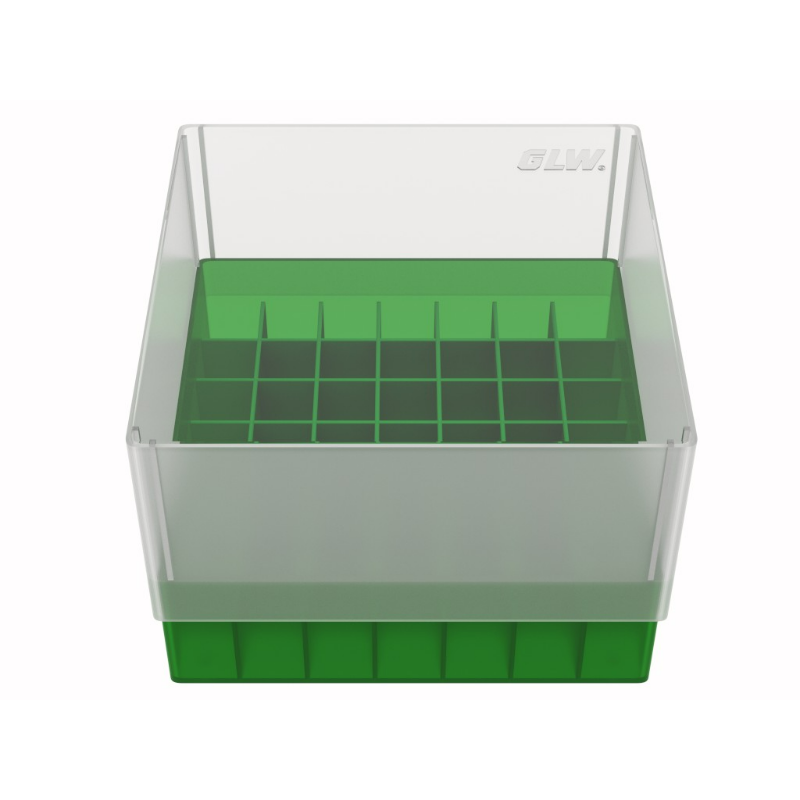 49Well PP Freezer Box PP Green for 10ml Sample Vials 49 wellLab